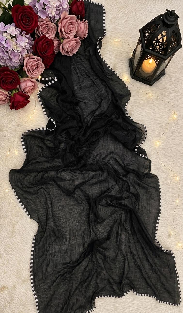 Midnight Elegance Crinkle Hijab