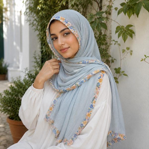 Pastel Bloom Crinkle Hijab