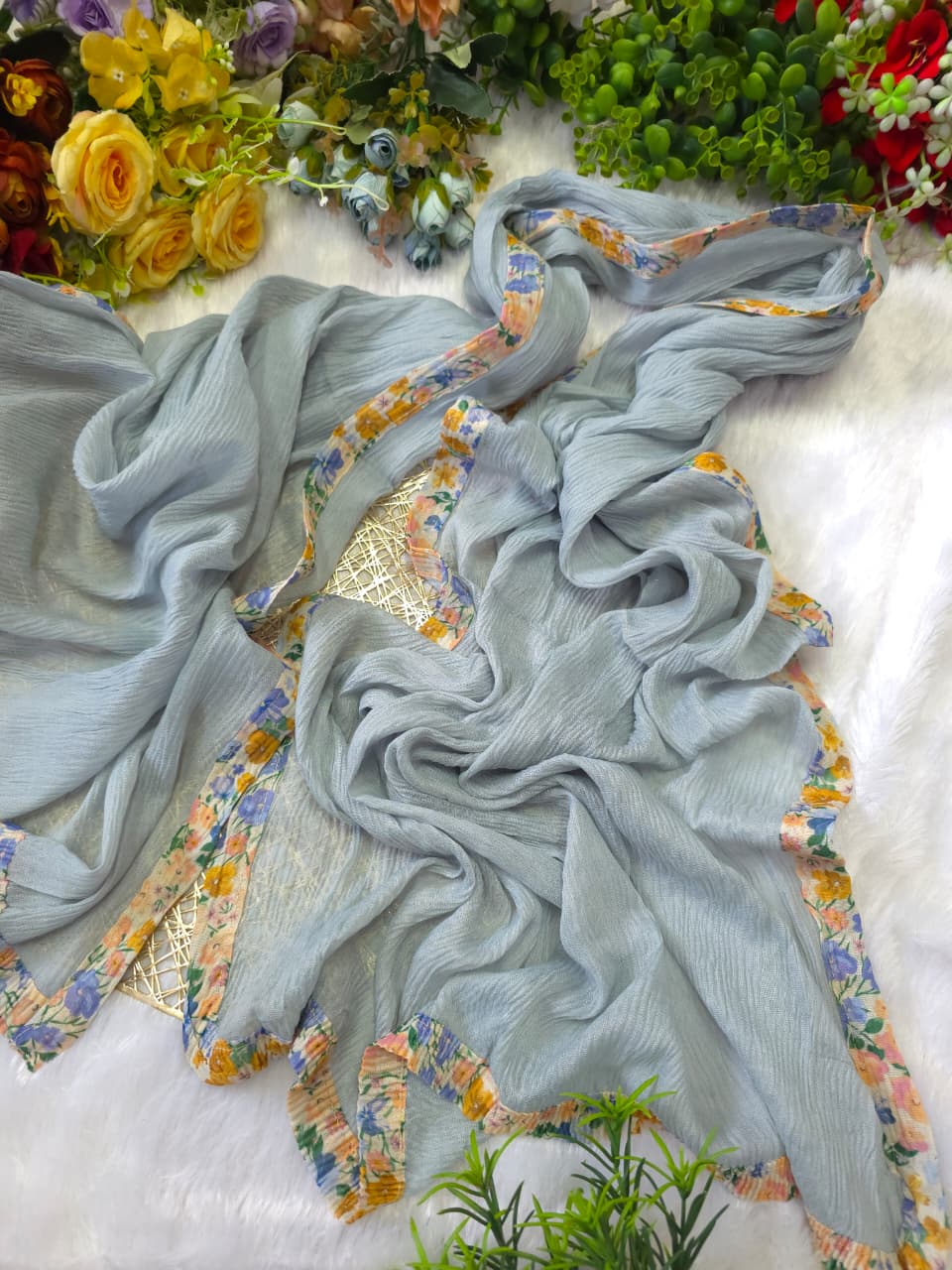 Pastel Bloom Crinkle Hijab