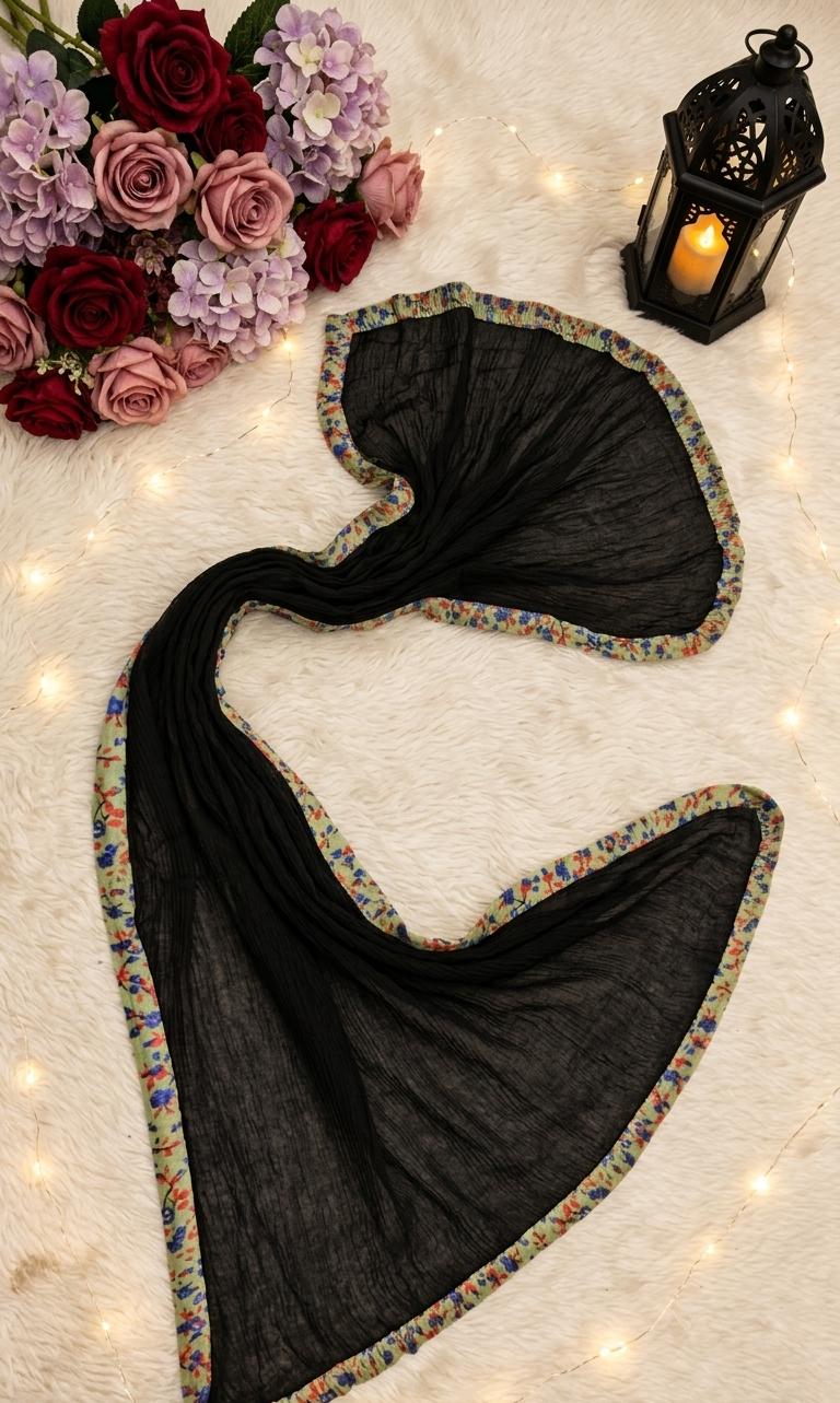 Midnight Elegance Crinkle Hijab